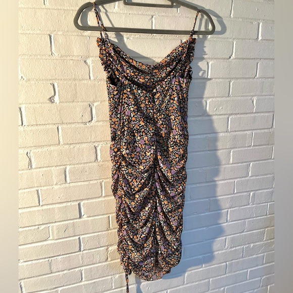 ASTR Ruched Tie Floral Multicolored Mini Dress, SZ S — LIKE NEW! - Picture 6 of 9